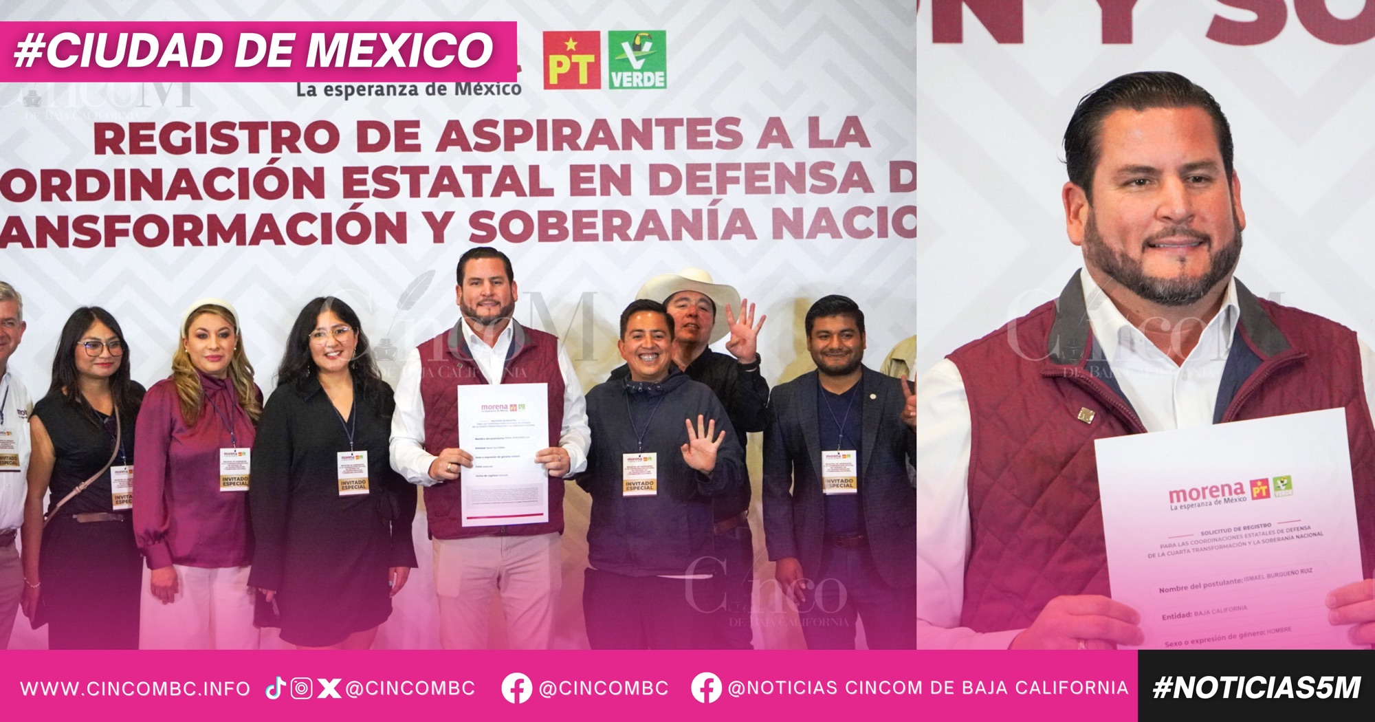 SE REGISTRA ISMAEL BURGUEÑO RUIZ EN EL PROCESO INTERNO DE MORENA A LA COORDINACIÓN ESTATAL DE LA DEFENSA DE LA TRANSFORMACIÓN EN BAJA CALIFORNIA