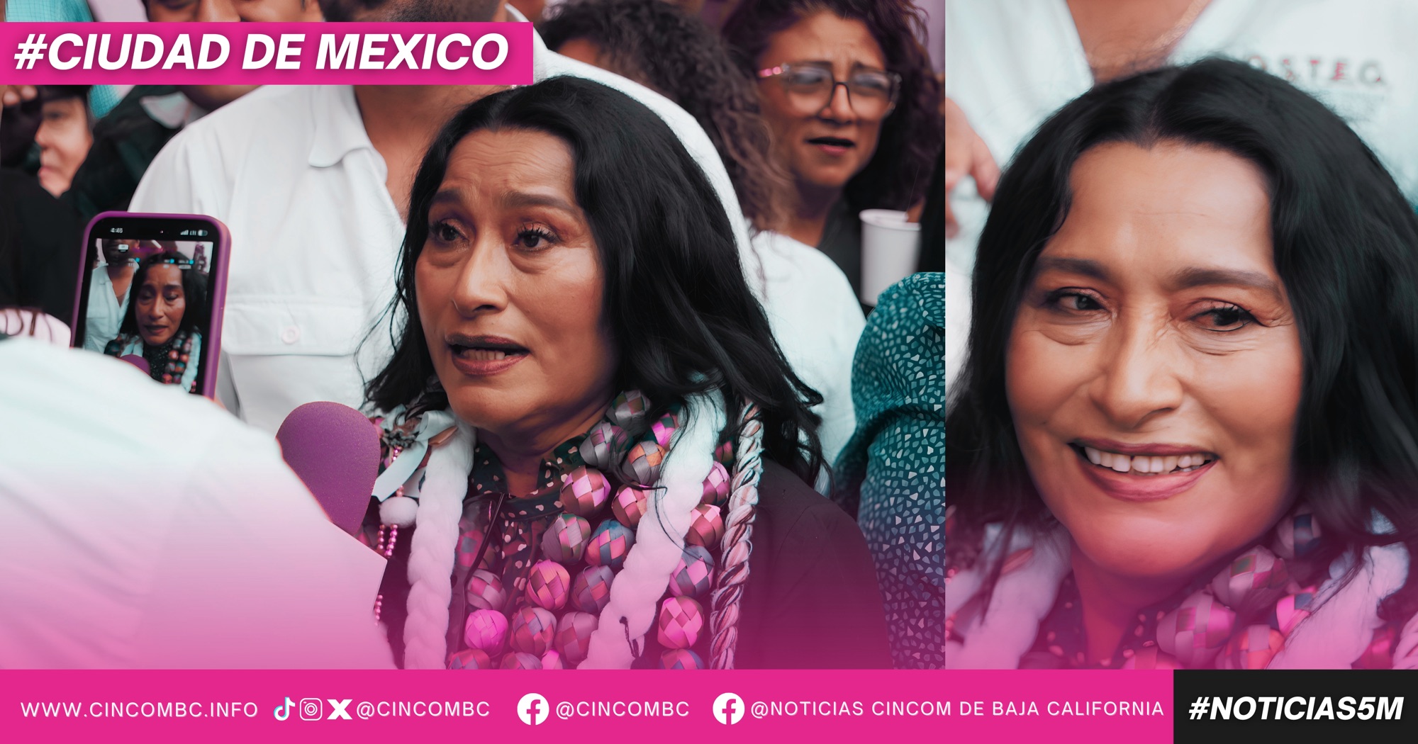 Prensa Acorrala a Abelina López en la Ciudad de México