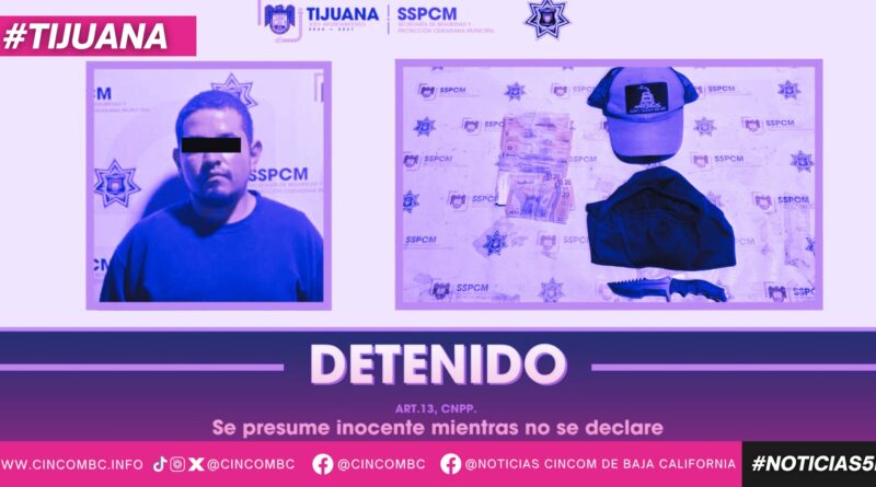 Detiene Policía Municipal a presunto responsable de robo con violencia a tienda de conveniencia; recuperan dinero robado Detiene Policía Municipal a presunto responsable de robo con violencia a tienda de conveniencia; recuperan dinero robado