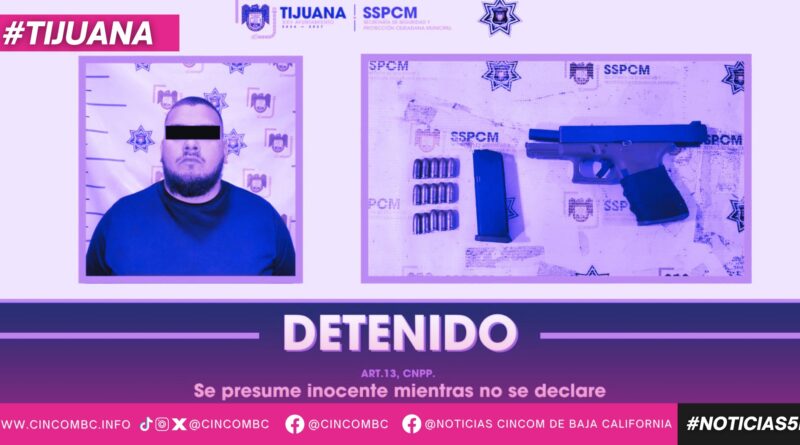 Asegura Policía Municipal de Tijuana a persona tras realizar amenazas y presunta portación de arma de fuego Asegura Policía Municipal de Tijuana a persona tras realizar amenazas y presunta portación de arma de fuego