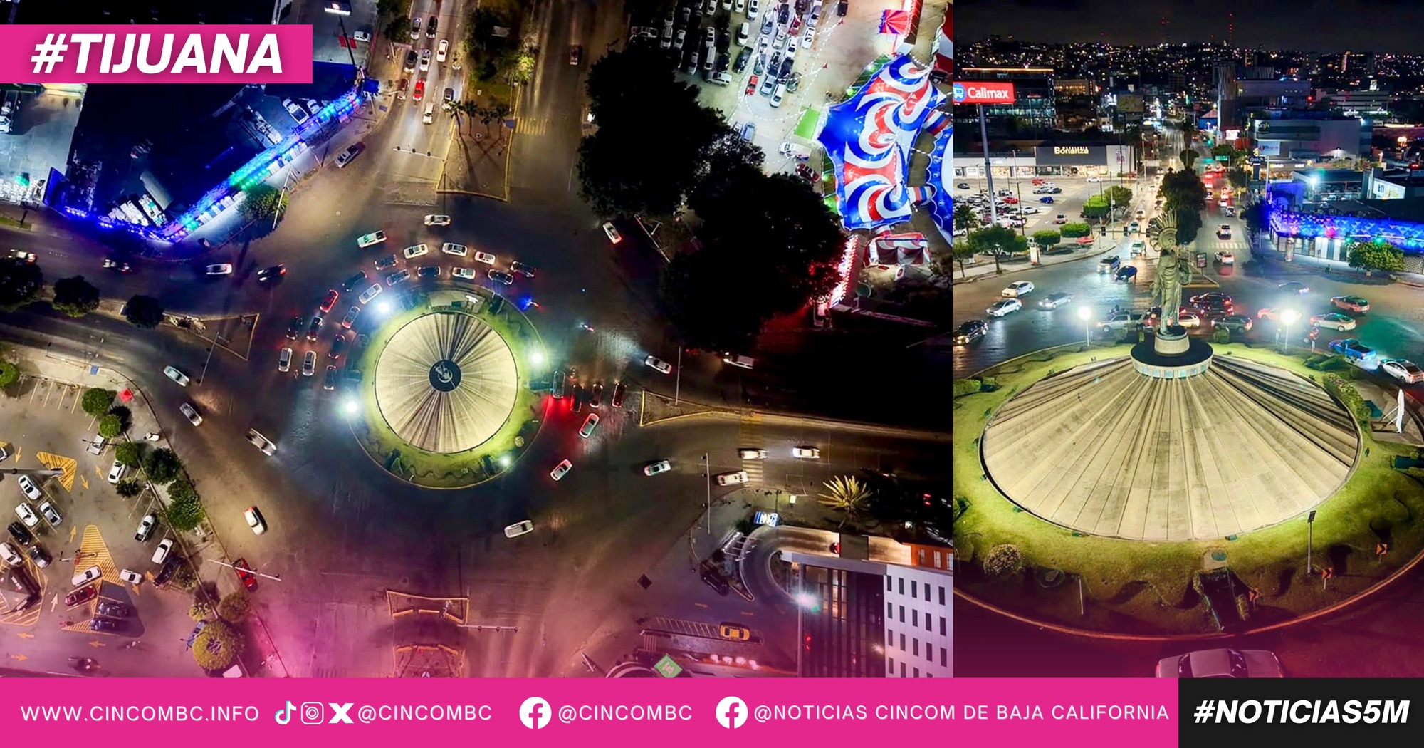Ilumina XXV Ayuntamiento de Tijuana la Glorieta Cuauhtémoc