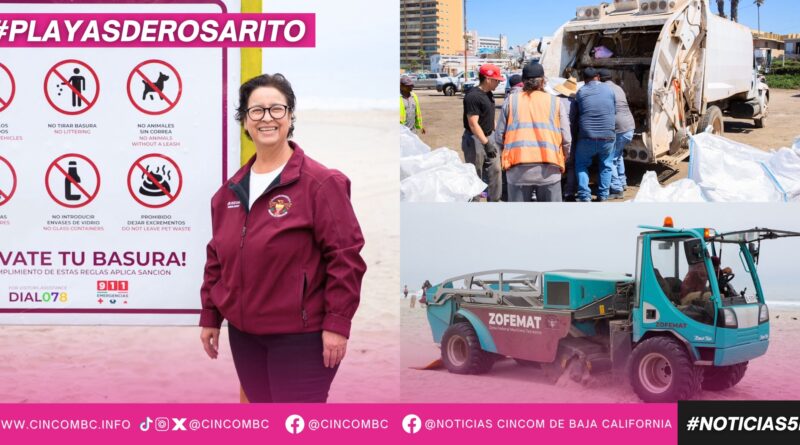 Gobierno de Playas de Rosarito fortalece la limpieza y conservación de las playas del municipio