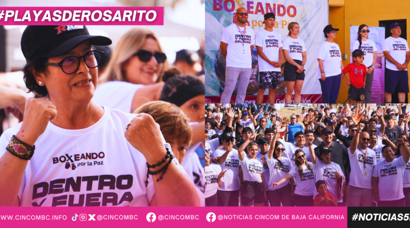 Presidenta Rocío Adame encabeza Clase Nacional de Box por la Paz y en contra de las Adicciones en Playas de Rosarito