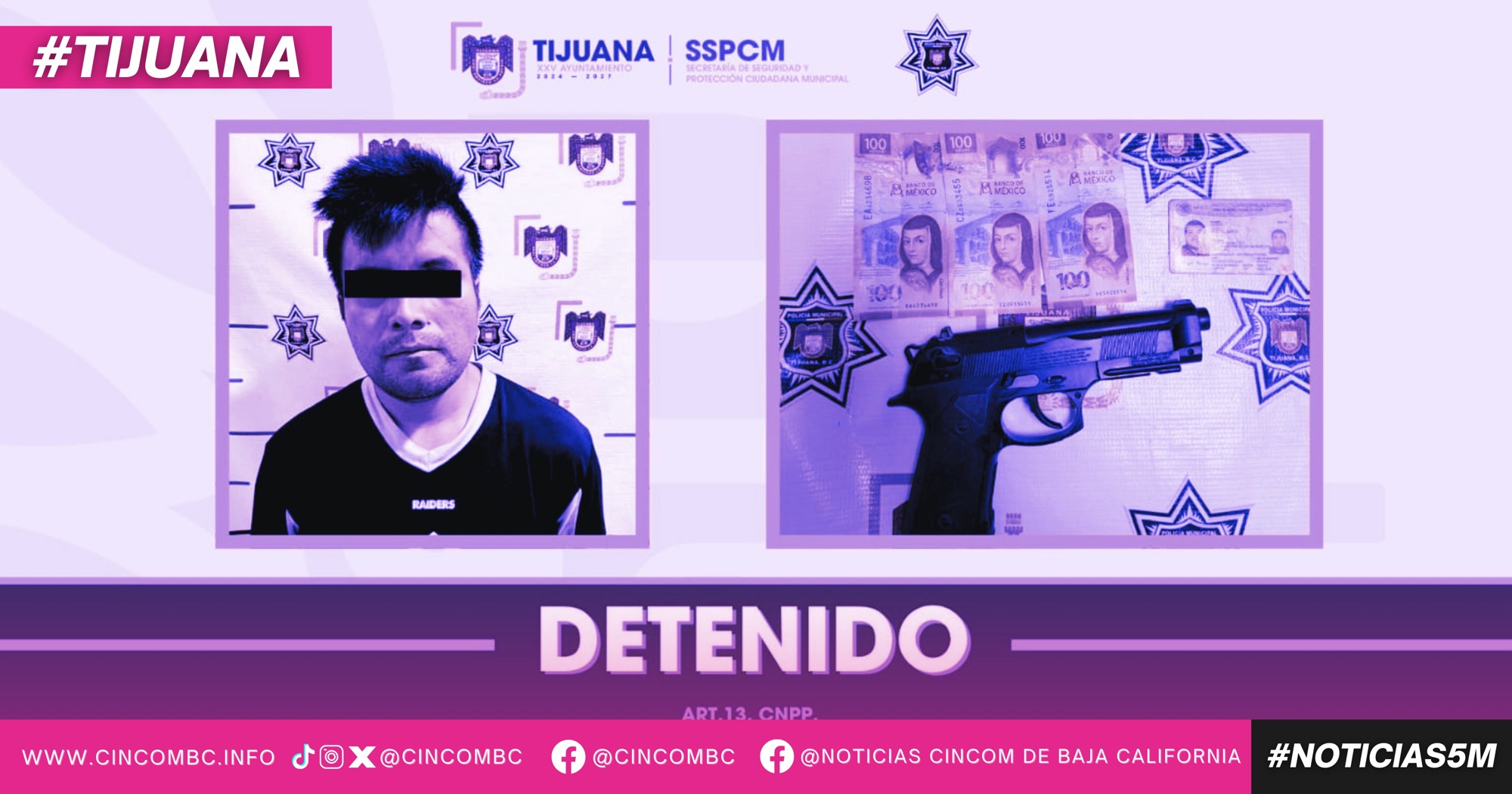 Asegura Policía Municipal a sujeto señalado por robo con violencia a conductor de plataforma digital