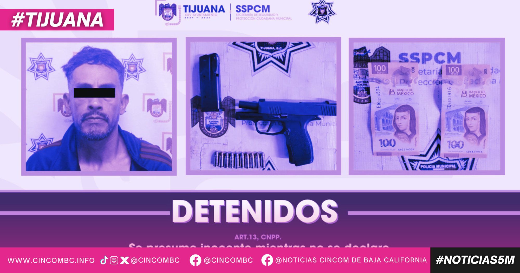 Detienen elementos de la SSPCM a individuo por presunto robo con violencia y portación de arma de fuego
