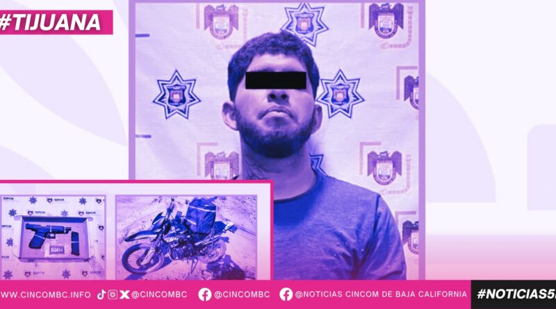 Asegura Policía Municipal a hombre por presunta tentativa de robo con violencia y portación de arma de fuego