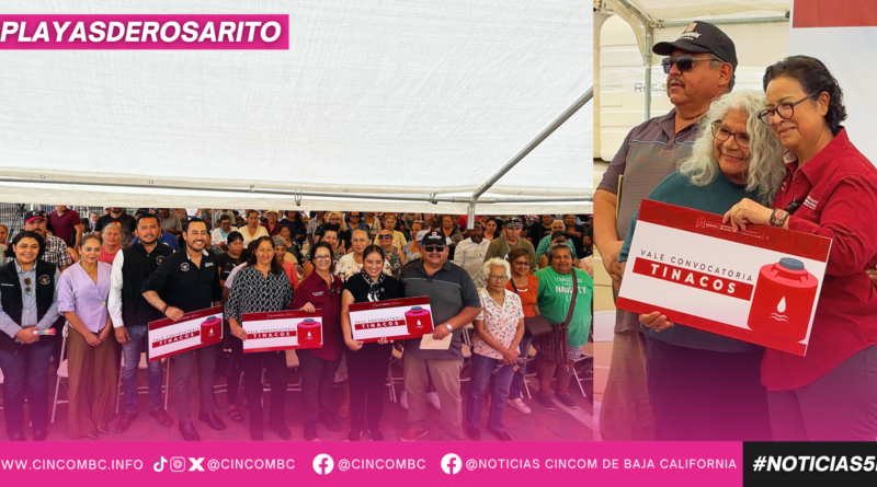 Gobierno de Playas de Rosarito entrega 300 tinacos a familias que más lo necesitan