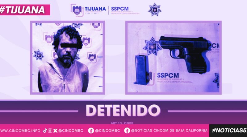 Asegura Policía Municipal a sujeto en posesión de arma de fuego en Zona Norte Asegura Policía Municipal a sujeto en posesión de arma de fuego en Zona Norte