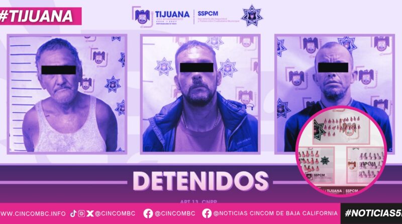 Detiene Policía Municipal a tres personas por presuntos delitos contra la salud Detiene Policía Municipal a tres personas por presuntos delitos contra la salud