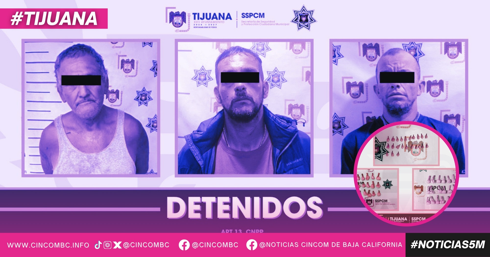 Detiene Policía Municipal a tres personas por presuntos delitos contra la salud