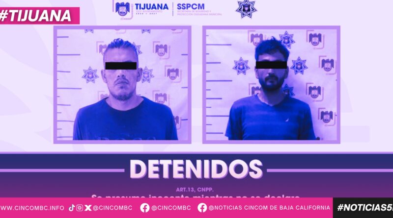 Arrestan agentes de la Policía Municipal a dos hombres con órdenes de aprehensión por delitos contra la salud