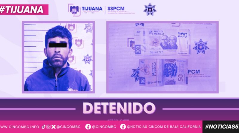 Detiene Policía Municipal a hombre por cohecho y resistencia de particulares Detiene Policía Municipal a hombre por cohecho y resistencia de particulares