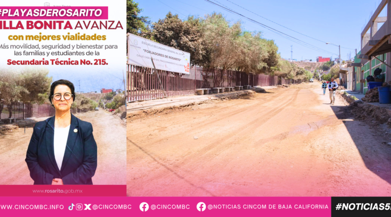 Gobierno de Playas de Rosarito avanza con proyecto de pavimentación en Villa Bonita