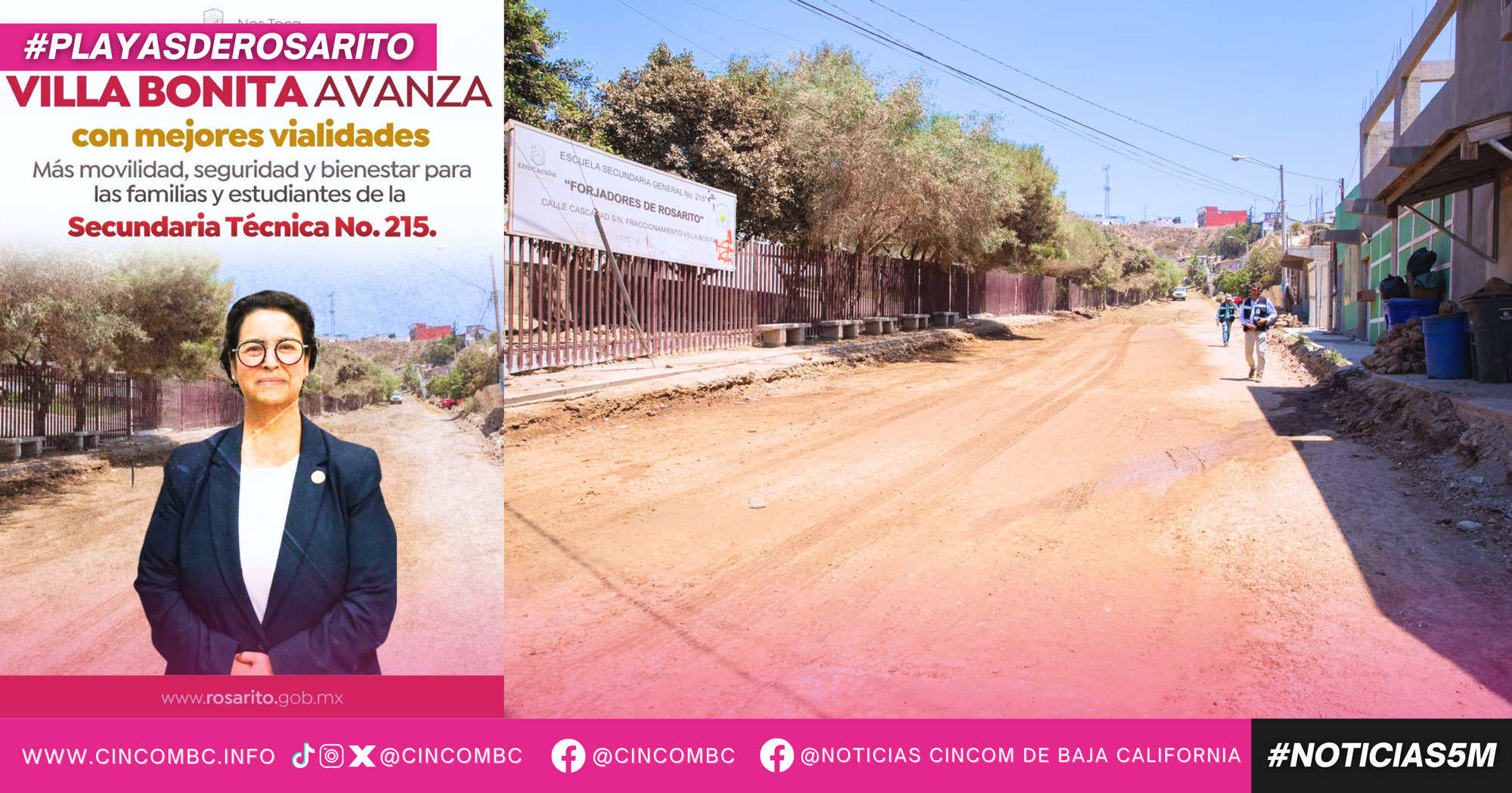 Gobierno de Playas de Rosarito avanza con proyecto de pavimentación en Villa Bonita