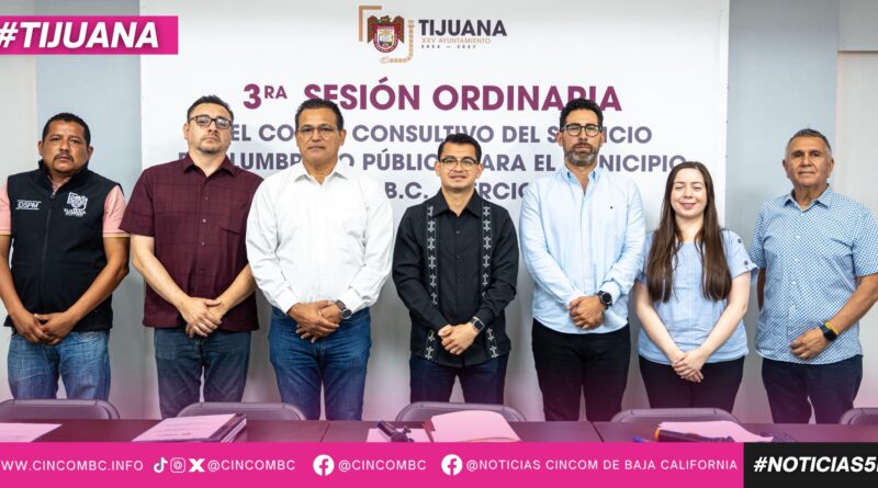 Encabeza presidente municipal de Tijuana 3era. Sesión Ordinaria del Comité Consultivo del Servicio de Alumbrado Público
