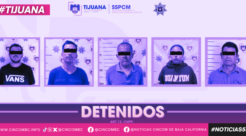 Aseguran oficiales de la SSPCM a cinco personas con órdenes de aprehensión vigentes durante recorridos preventivos