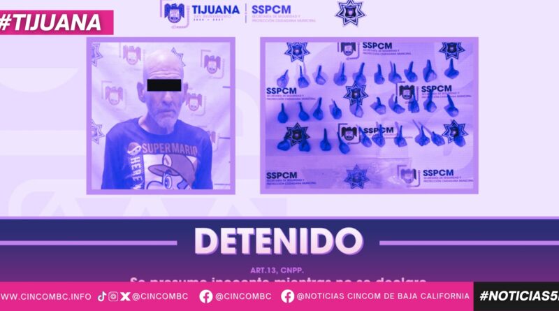 Arresta Policía Municipal a un hombre por presuntos delitos contra la salud
