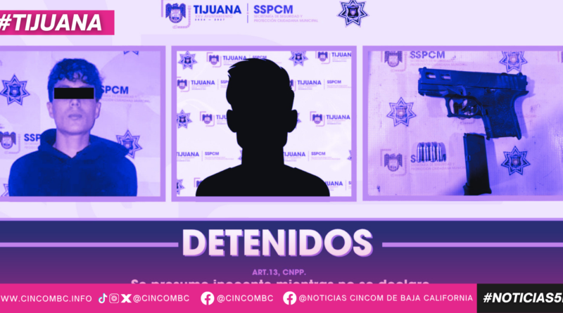 Detienen agentes de la SSPCM a dos jóvenes por su presunta participación en un robo con violencia y aseguran arma de fuego