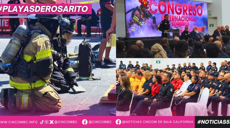 Dirección de Protección Civil y Bomberos de Playas de Rosarito fortalece su preparación en Congreso Internacional de Bomberos de Tijuana