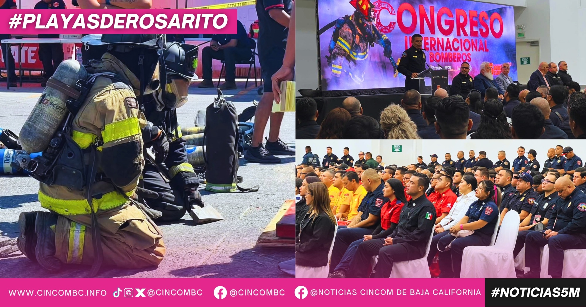 Dirección de Protección Civil y Bomberos de Playas de Rosarito fortalece su preparación en Congreso Internacional de Bomberos de Tijuana