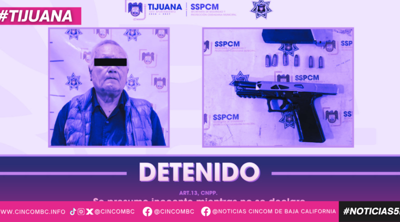 Detienen agentes de la Policía Municipal a hombre en posesión de un arma de fuego