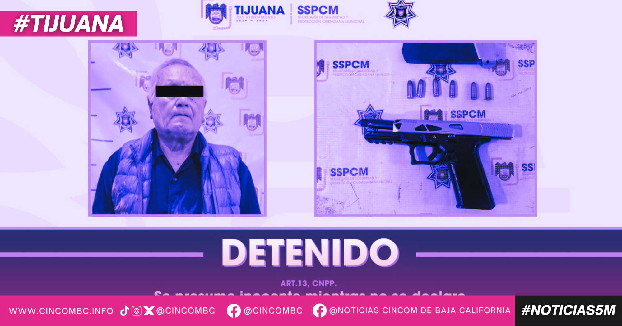 Detienen agentes de la Policía Municipal a hombre en posesión de un arma de fuego