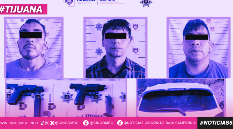 Asegura Policía Municipal a tres presuntos responsables de lesionar a dos personas con arma de fuego