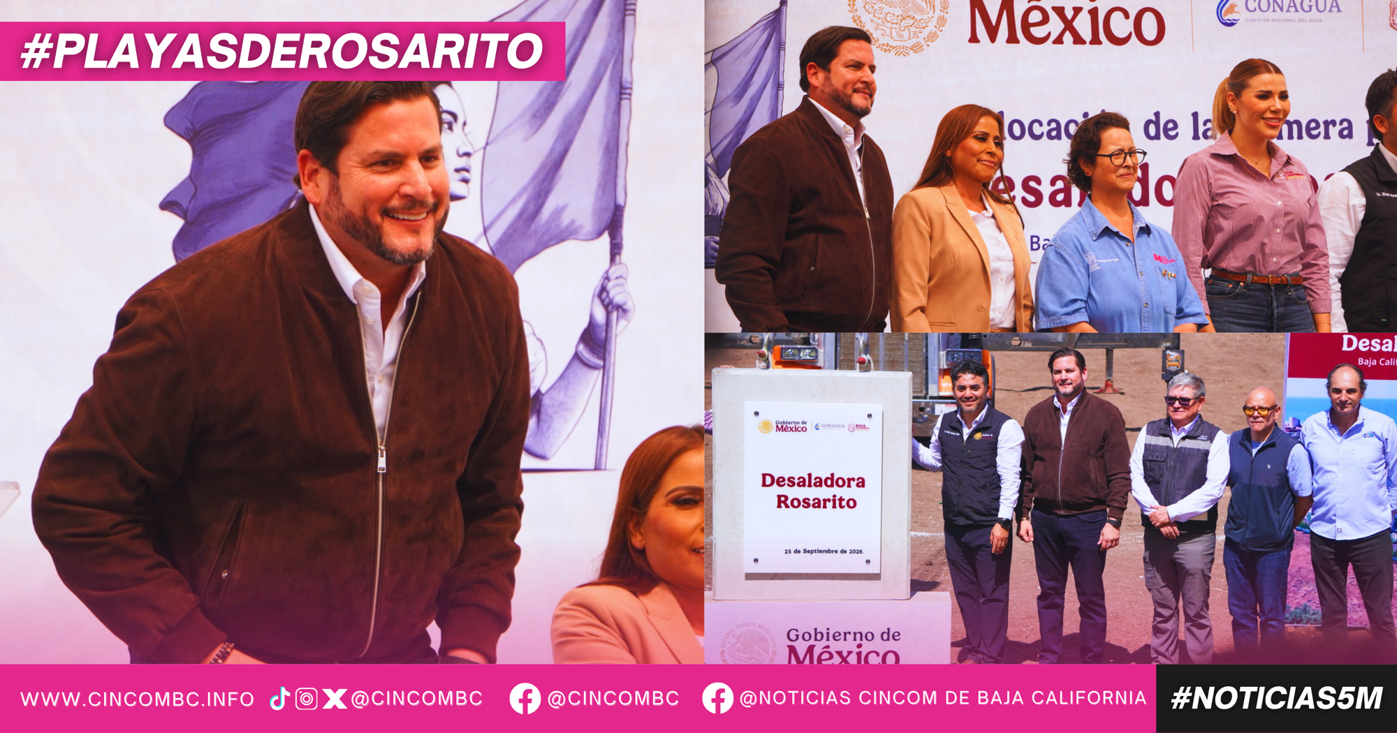 Atestigua Ismael Burgueño Ruiz colocación de primera piedra de Planta Desaladora en Playas de Rosarito