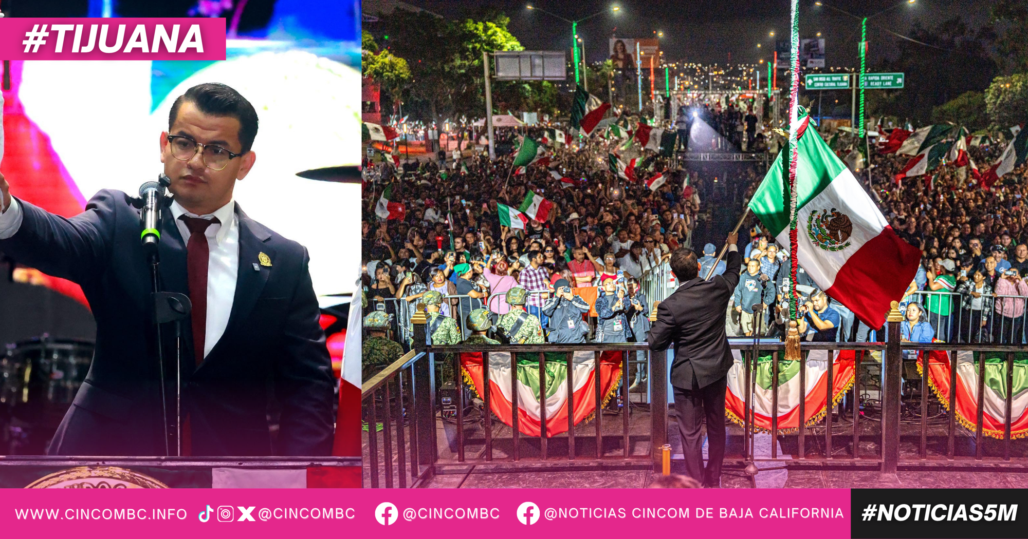 Celebra Gobierno de Tijuana el CCXVI Aniversario del Grito de Independencia ante cerca de 17 mil personas