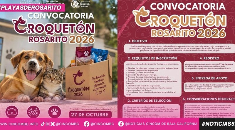 Invita Gobierno Municipal a refugios y rescatistas al Croquetón Rosarito 2026