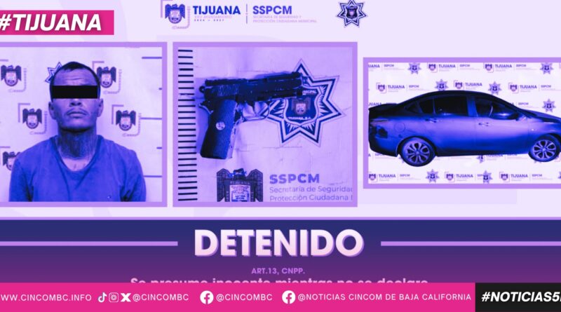 Detienen agentes de la SSPCM a hombre señalado por robo con violencia de vehículo y presunta portación de una pistola