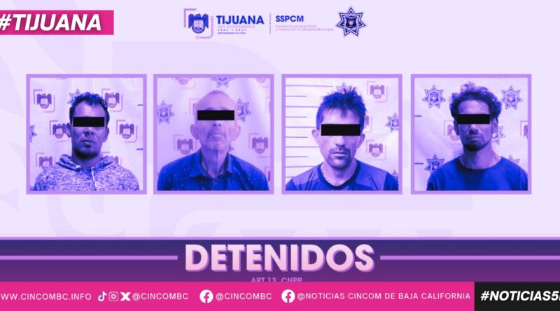 Aseguran elementos de la SSPCM a cuatro hombres con órdenes de aprehensión activas en distintos hechos