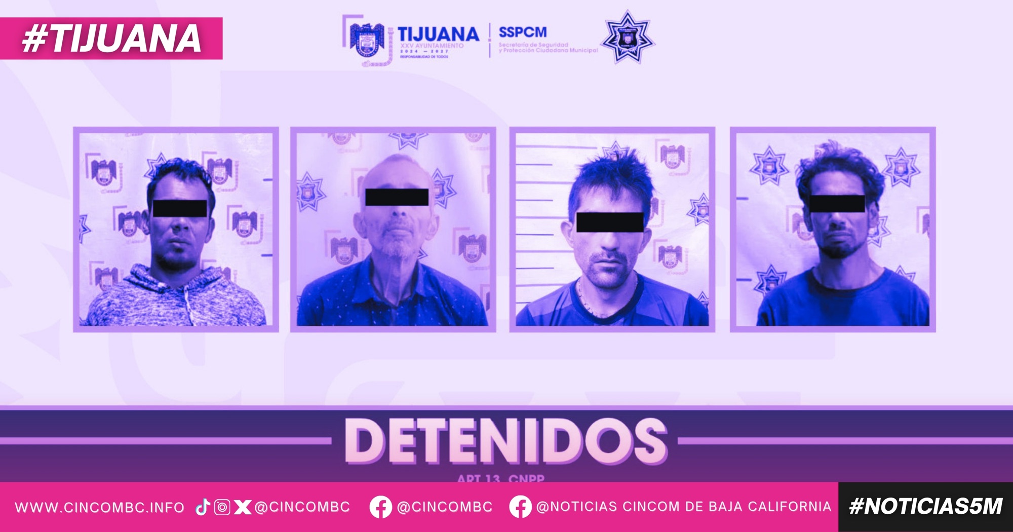 Aseguran elementos de la SSPCM a cuatro hombres con órdenes de aprehensión activas en distintos hechos