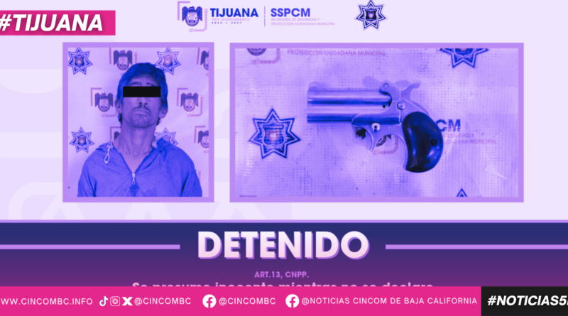 Aseguran a un hombre por presunta portación ilegal de arma de fuego