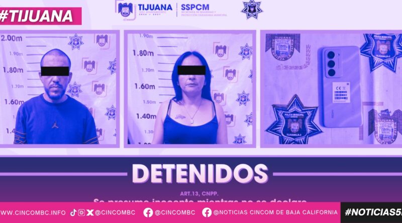 Arresta Policía Municipal a dos personas por su presunta participación en robo Arresta Policía Municipal a dos personas por su presunta participación en robo