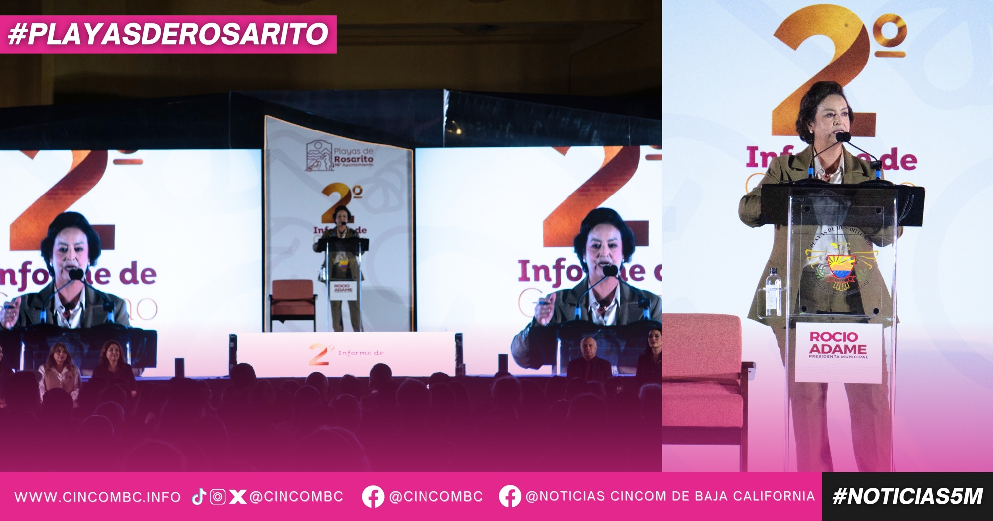 Con orgullo y convicción, Rocio Adame rinde su Segundo Informe de Gobierno y refrenda que en Rosarito “Nos Toca Hacer Historia”