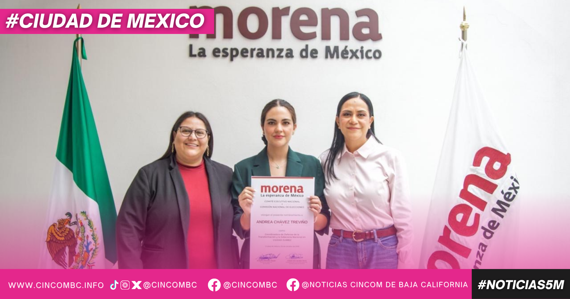 El CEN de Morena nombra como coordinadora municipal de Ciudad Juárez a Andrea Chávez